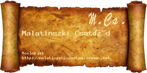 Malatinszki Csatád névjegykártya